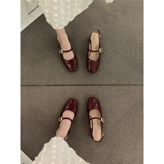 Damen Slingback-Pumps mit breitem Blockabsatz und dekorativem Schnallenakzent R&B