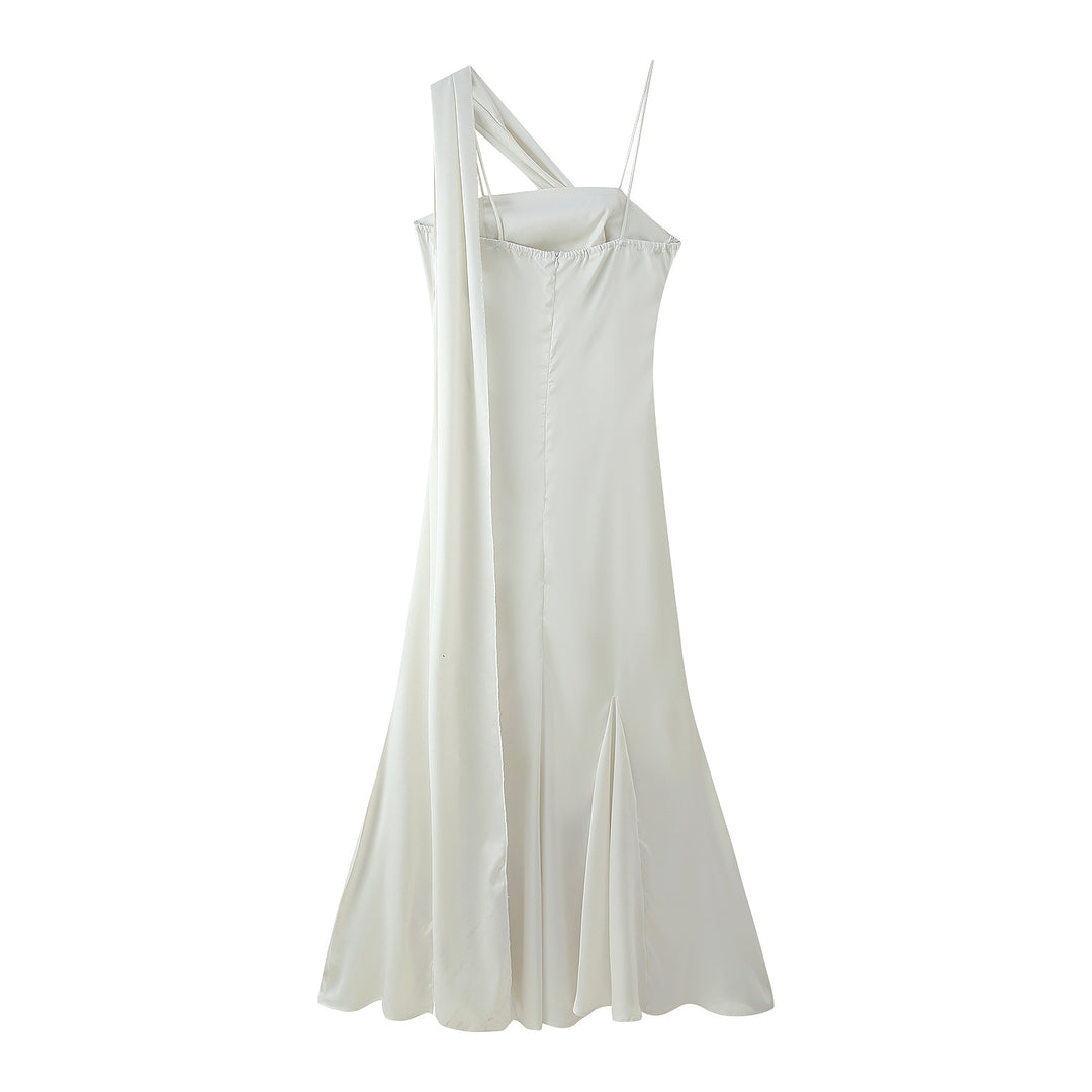 Damen Maxikleid mit asymmetrischem Schnitt und elegantem Rüschendetail R&B