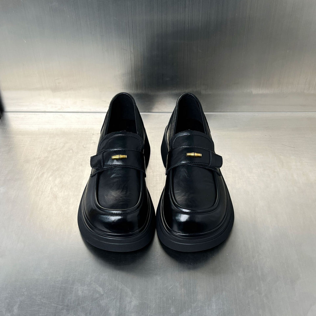 Damen Bequeme Loafers mit klobiger Sohle und eleganter Schnalle R&B