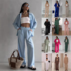 Damen lässige Bluse im Oversized-Stil mit Taschen