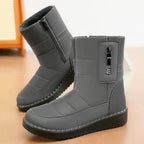 Damen Gefütterte Winterstiefel mit rutschfester Sohle und modischem Reißverschluss