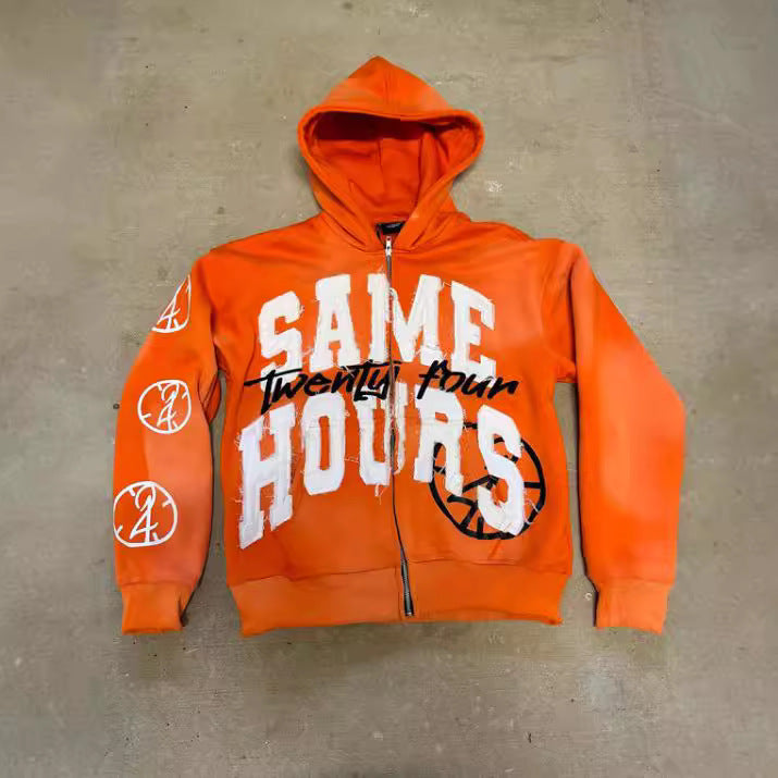 Damen Kapuzenpullover mit auffälligem Schriftzug R&B