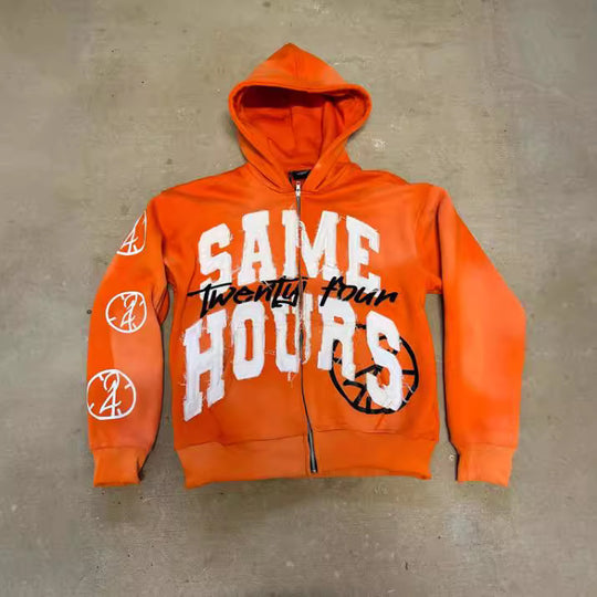 Damen Kapuzenpullover mit auffälligem Schriftzug R&B