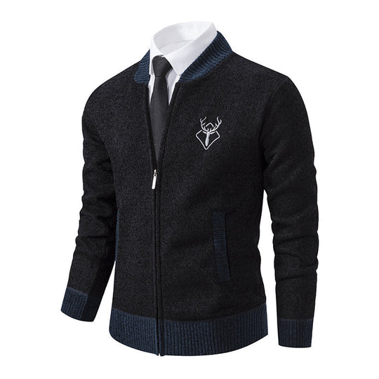 Herren sportive Strickjacke mit Reißverschluss und stilvollem Detail R&B