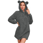 Damen Kuscheliger Hoodie mit Bärenohren R&B
