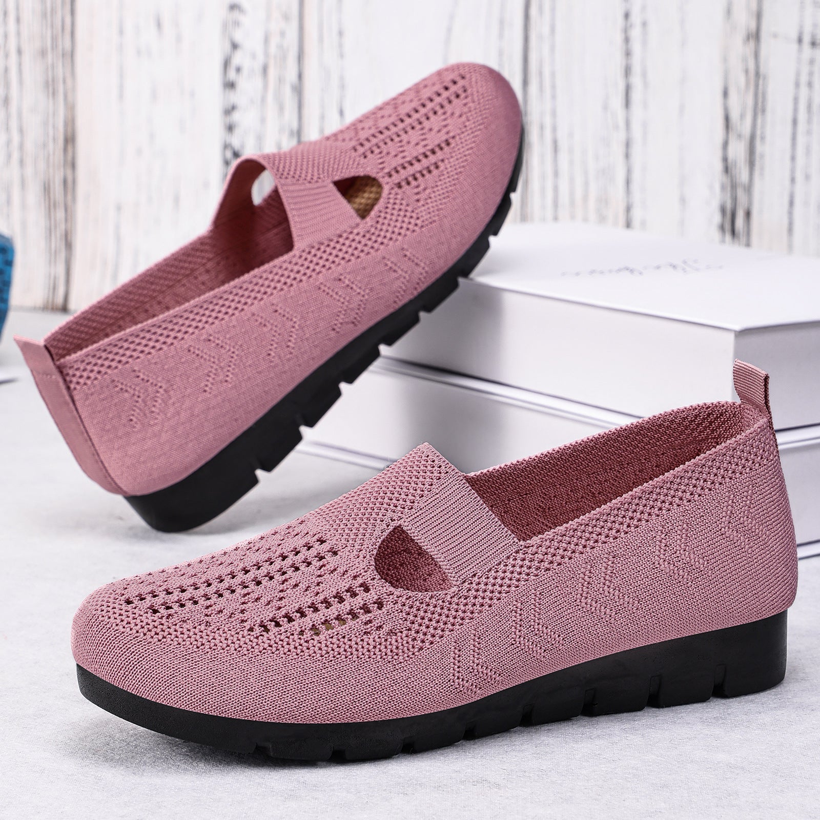 Damen Atmungsaktive und bequeme Freizeitschuhe mit elastischem Einsatz R&B