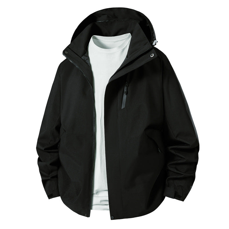 Herren technische Übergangsjacke mit verstellbarem Kapuzenrand R&B