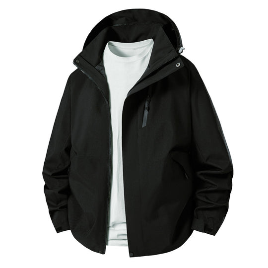 Herren technische Übergangsjacke mit verstellbarem Kapuzenrand R&B