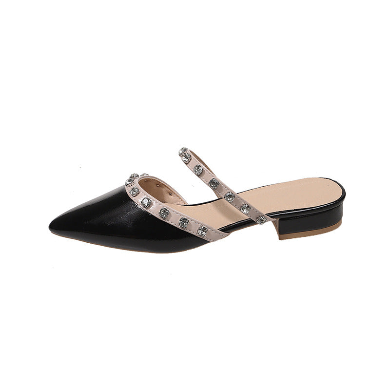 Damen Elegante Mules mit glitzernden Schmuckdetails R&B