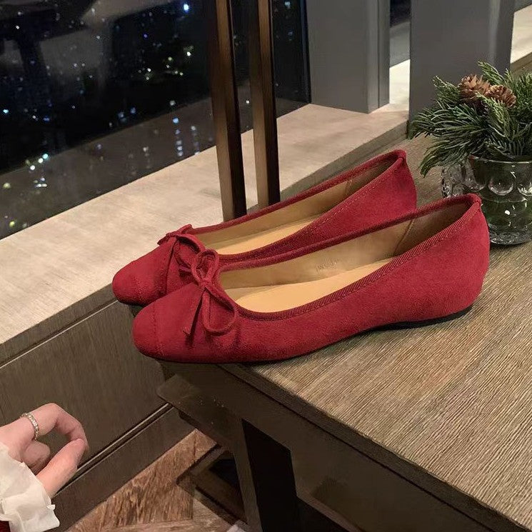 Damen Ballerinas mit runder Spitze und verspieltem Schleifendetail R&B