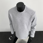 Herren nan taillierter Rundhals-Sweater aus dichtem Sweatstoff mit flachen Ziernähten und Raglanärmeln R&B