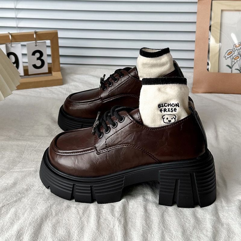 Damen modische Plateau-Schnürschuhe mit robustem Profil R&B