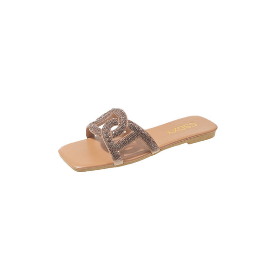 Damen Riemensandalen mit funkelnder Kettenapplikation R&B
