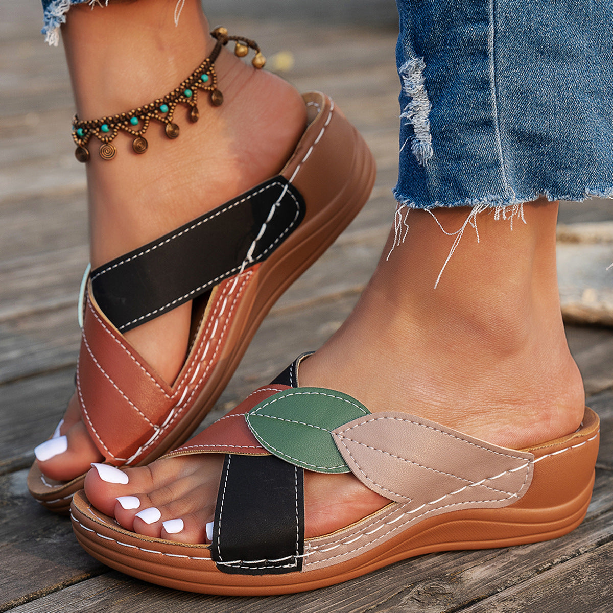 Damen Bequeme und stilvolle Zehentrenner-Sandalen R&B