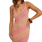 Damen figurbetontes Strickkleid mit einzigartigem Muster R&B