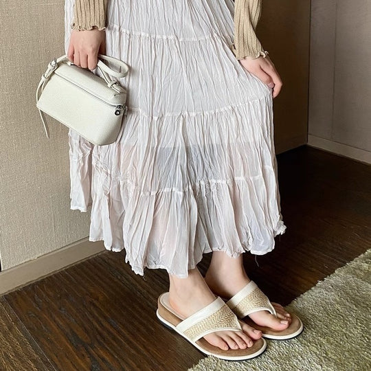 Damen modische Sommerschlappen mit geflochtenem Riemen und ergonomischer Sohle R&B