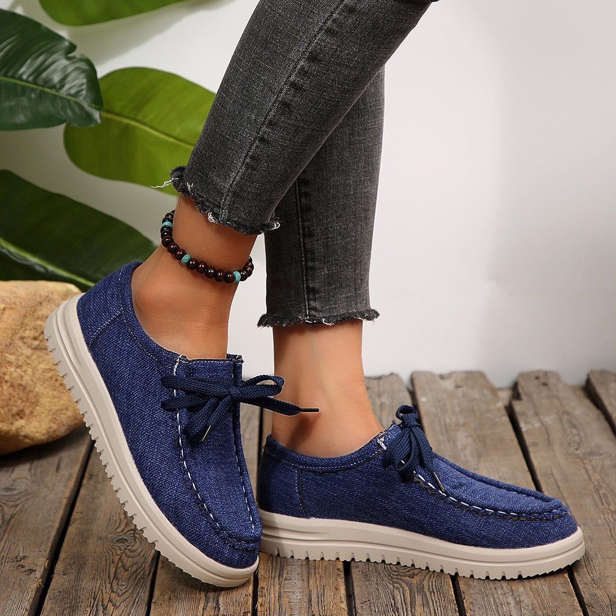 Damen Bequeme Schnürschuhe aus hochwertigem Textil