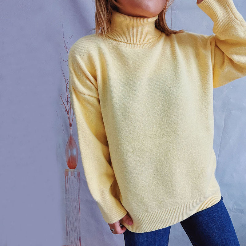 R&B | Einfarbiger Warmer Strickpullover Für Alltag