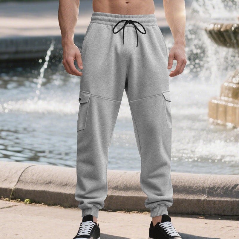 Herren Cargo-Jogginghose mit erweiterten Taschen und elastischem Bund R&B