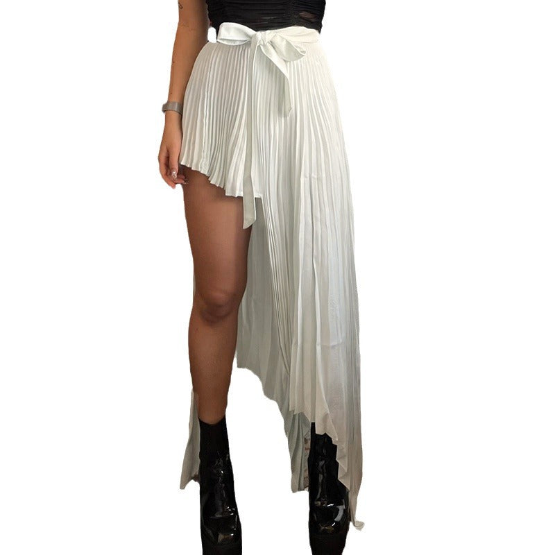 Damen Plissierter Wickelrock mit dekorativem Bindeband R&B
