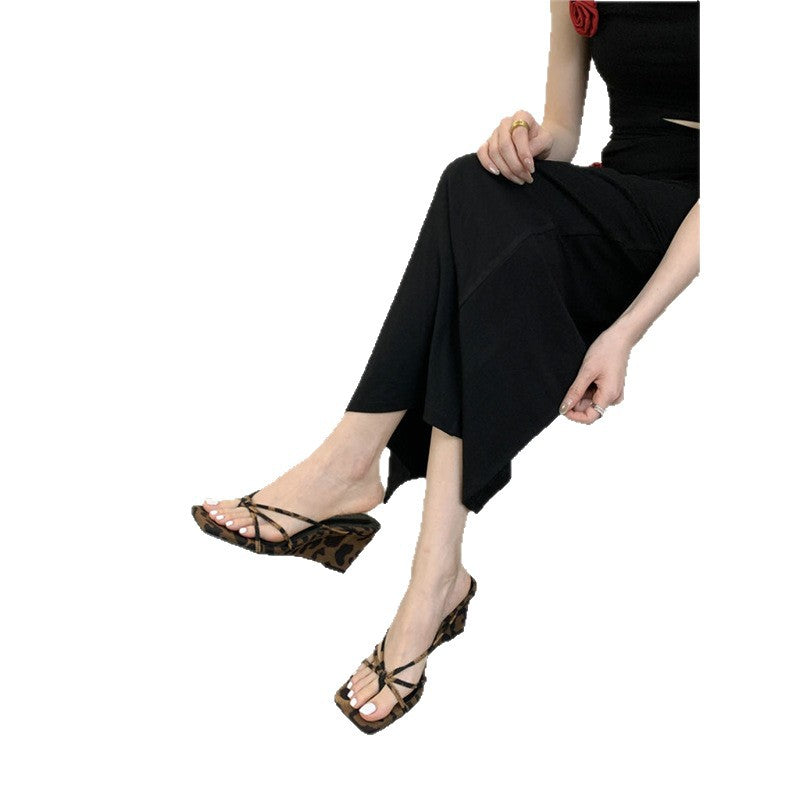Damen modische Slingback Sandalen mit schickem Glitzereffekt R&B