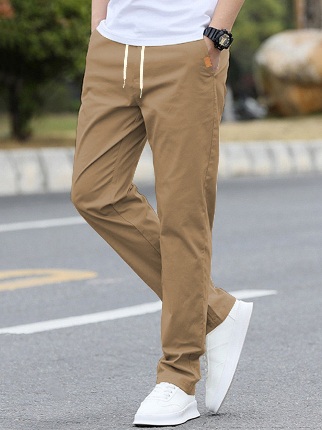 Herren Freizeit-Hose mit atmungsaktivem Material und elastischem Bund R&B