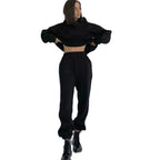Damen lässiger Kapuzenpullover und Jogginghose Set R&B