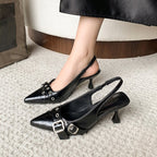 Damen Slingback-Pumps mit quadratischem Absatz und Schnallenakzent R&B