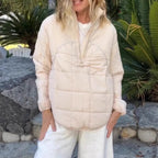 Steppjacke Damen mit hohem Kragen und Reißverschluss