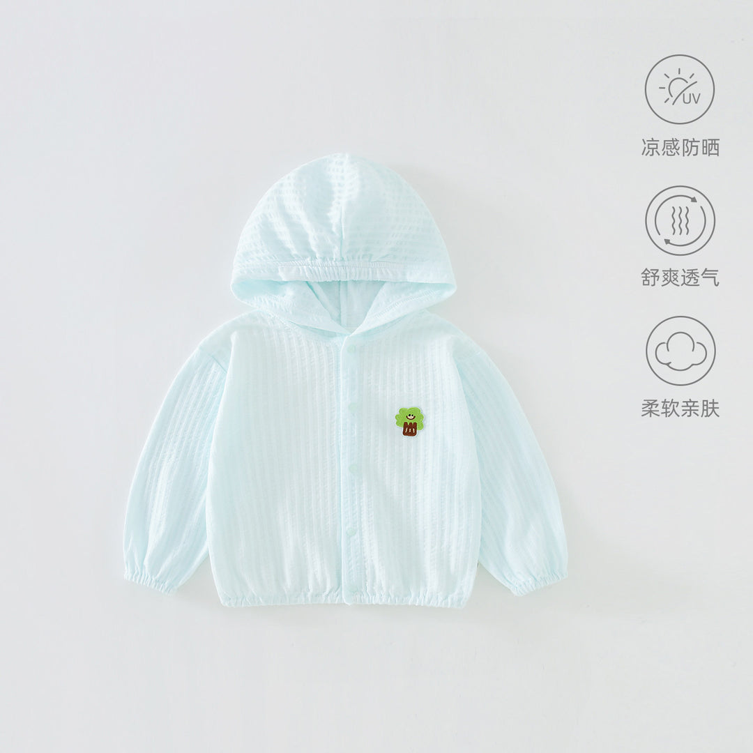Unisex nan atmungsaktive leichte Gaze Kapuzen-Baby-Sonnenjacke R&B