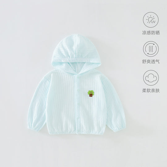Unisex nan atmungsaktive leichte Gaze Kapuzen-Baby-Sonnenjacke R&B
