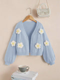 Damen Kurzjacke mit verspielten Blumenapplikationen