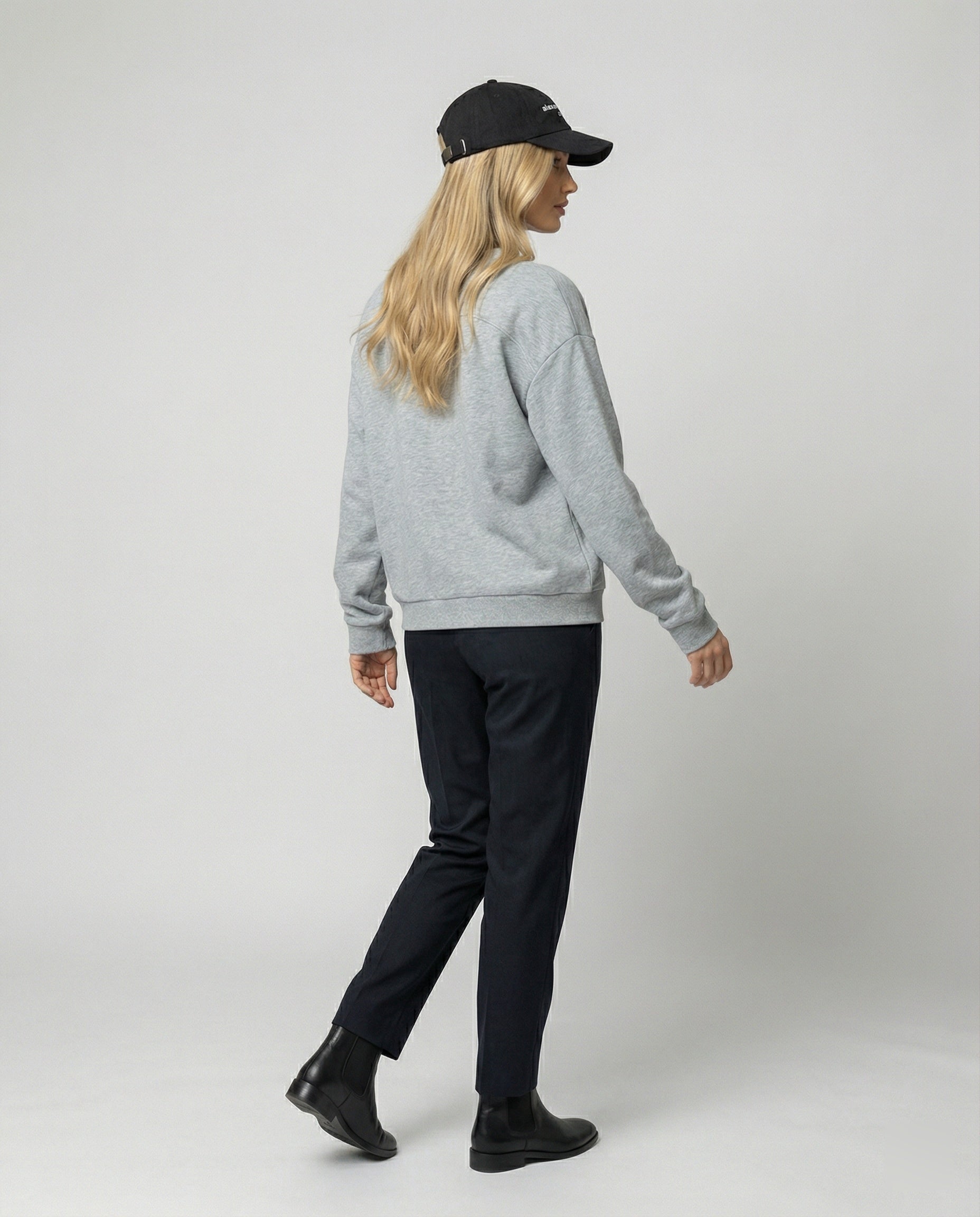 Lässige Damen Sweatshirt Jacke mit V-Ausschnitt in Grau
