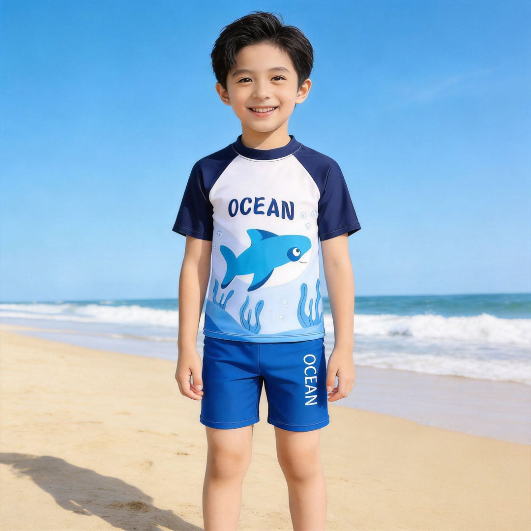 Jungen UV-Schutz Schwimmanzug mit kurzen Ärmeln R&B