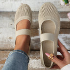 Damen atmungsaktive Slipper mit elegantem Riemendesign und flexibler Sohle R&B