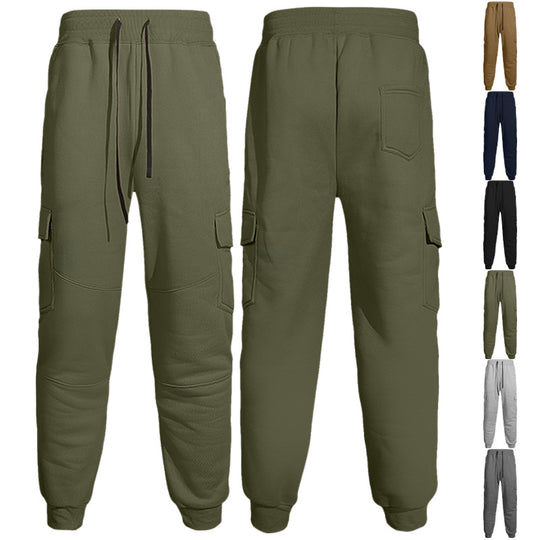 Herren nan sportive Jogginghose mit Cargotaschen Kordelzug und geripptem Knöchelsaum R&B