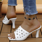 Damen Elegante modische Sandalen mit schimmernden Perlen R&B