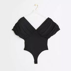 Damen Elegantes Bodysuit mit voluminösen Ärmeln