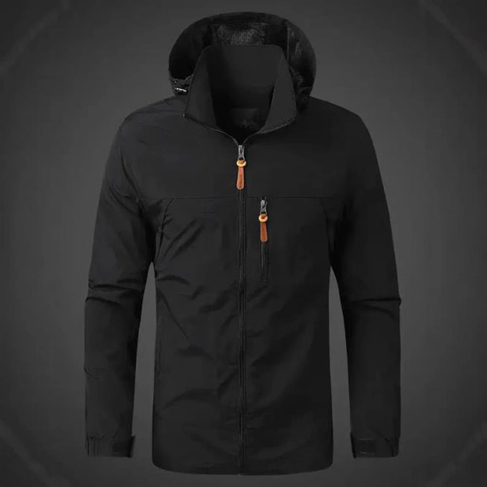 Herren Wetterfeste Funktionsjacke mit verstellbarer Kapuze R&B