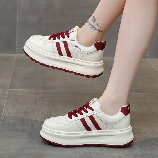 Damen Sportliche Sneakers mit modischer Plateausohle und atmungsaktiver Obermaterialstruktur R&B