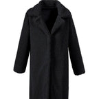 Damen Oversized Teddy-Mantel mit weitem Schnitt und großem Kragen R&B