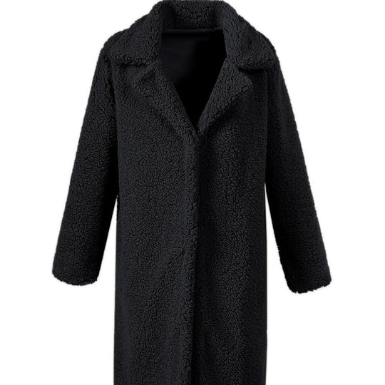 Damen Oversized Teddy-Mantel mit weitem Schnitt und großem Kragen R&B
