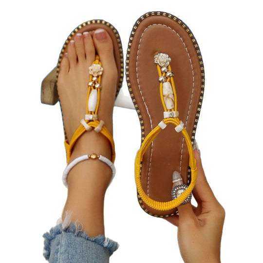 Damen Glitzernde Zehentrenner-Sandalen mit luxuriösen Schmuckdetails R&B