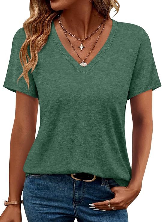 Damen V-Ausschnitt T-Shirt Aus Weichem Single Jersey Heidi-Mode