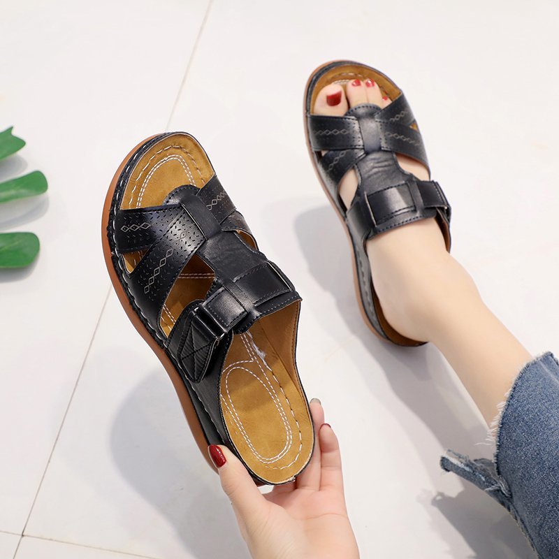 Damen ergonomische Freizeitsandalen mit verstellbarem Riemen und atmungsaktiver Obermaterialstruktur R&B