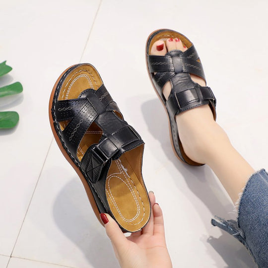 Damen ergonomische Freizeitsandalen mit verstellbarem Riemen und atmungsaktiver Obermaterialstruktur R&B