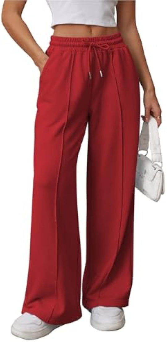 Damen Komfortable Weite Sweatpants mit elastischem Bund und praktischen Taschen R&B