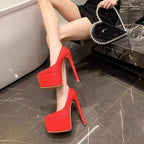 Damen Plateau-Pumps mit hohem Stilettoabsatz R&B