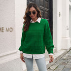 Damen Chic-Strickpullover mit strukturiertem Wellenmuster R&B
