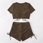 Damen Zweiteiliges Bikiniset mit verstellbaren Rüschendetails R&B